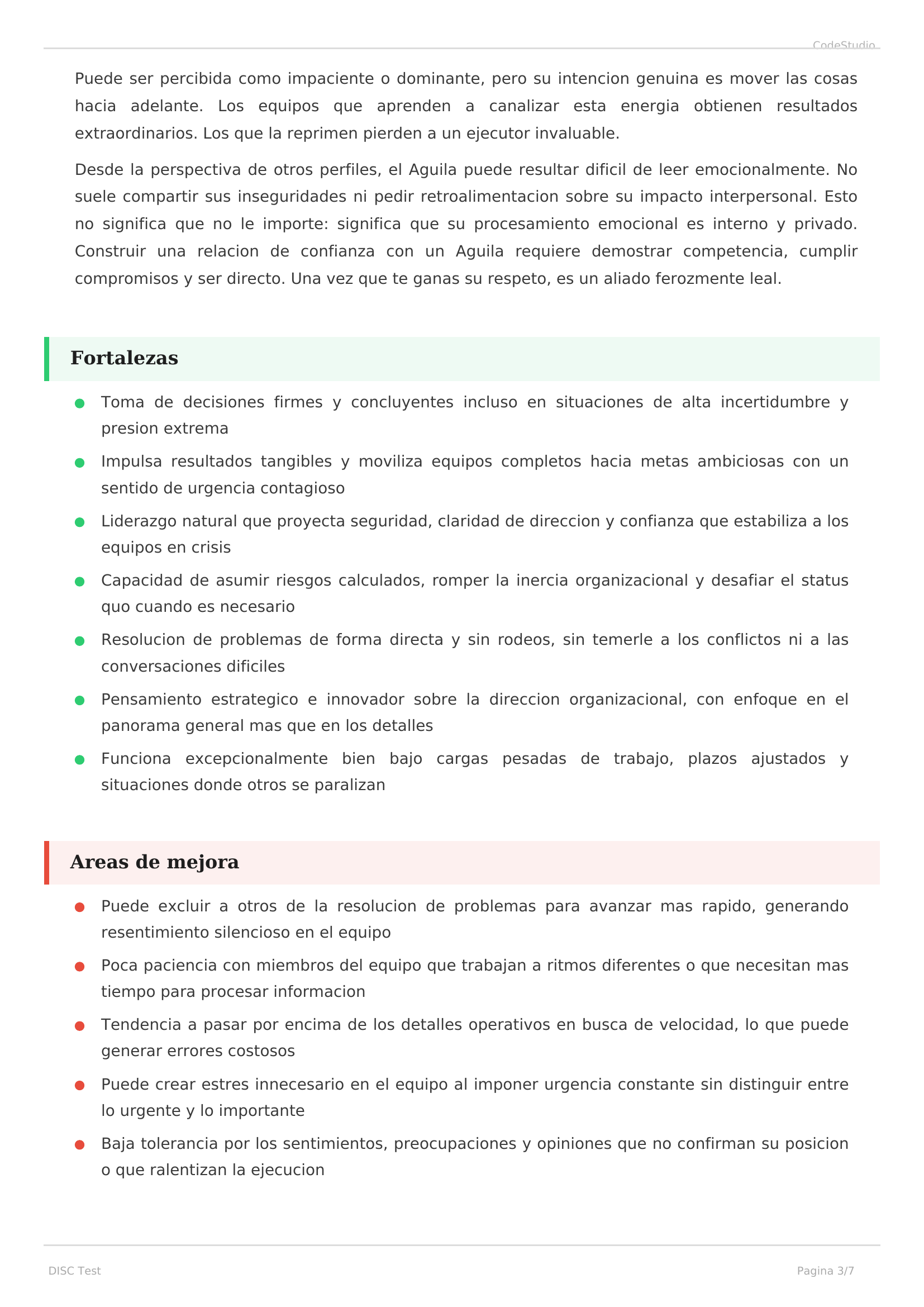 Fortalezas y areas de mejora